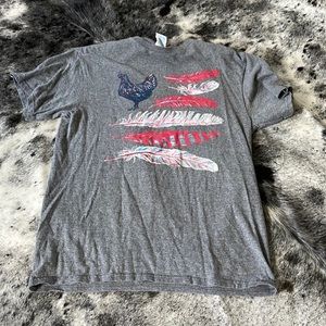 Grey chicken/ flag t shirt